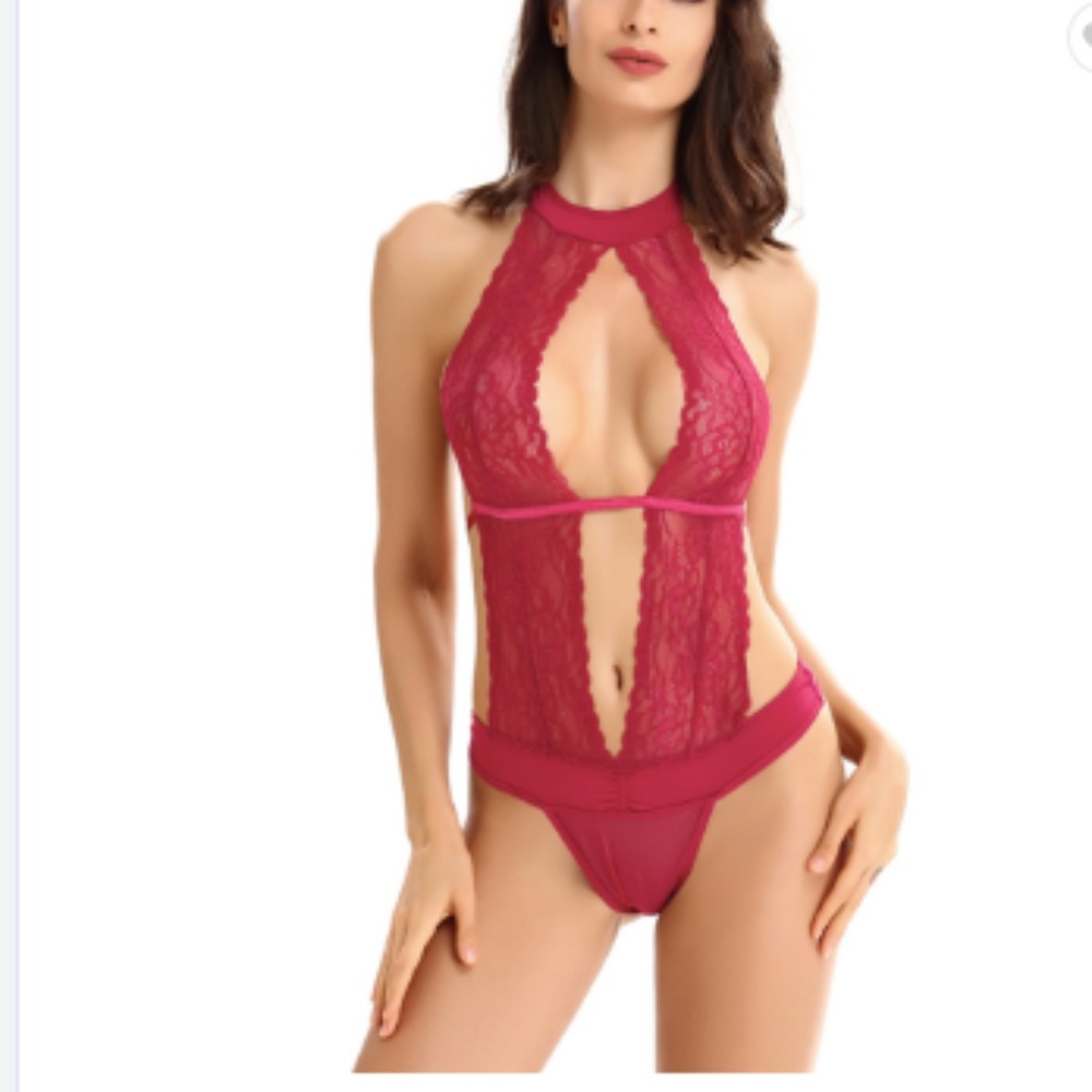 Sexy Unlined Lace Thong-back Bodysuit Teddy NWT